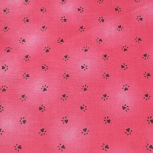 Christmas Sewing Red Fabric Pet Paws Dog Cat Quilt Craft 2 yds x 44"